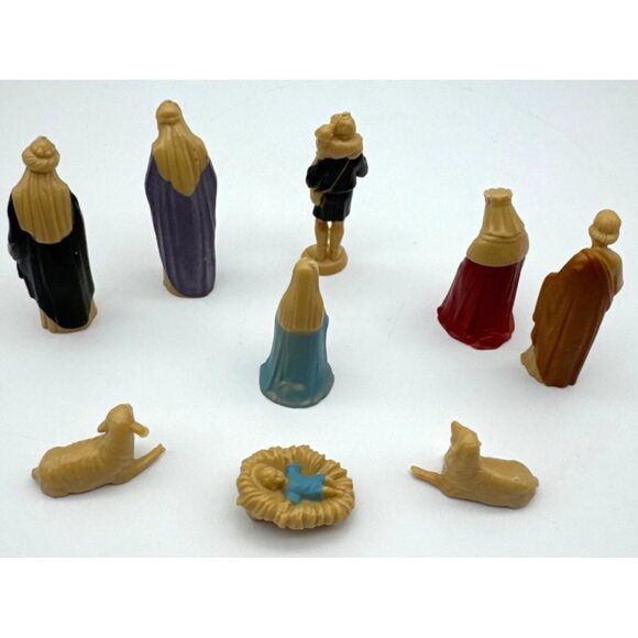 Vintage Merrilite Christmas Nativity Set 9 Pc Baby Jesus Hand Decorated 1985 - Picture 6 of 8